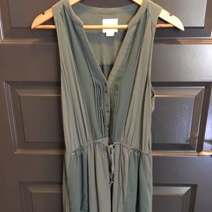 Slate Green Maeve Dress w/ Brass Details